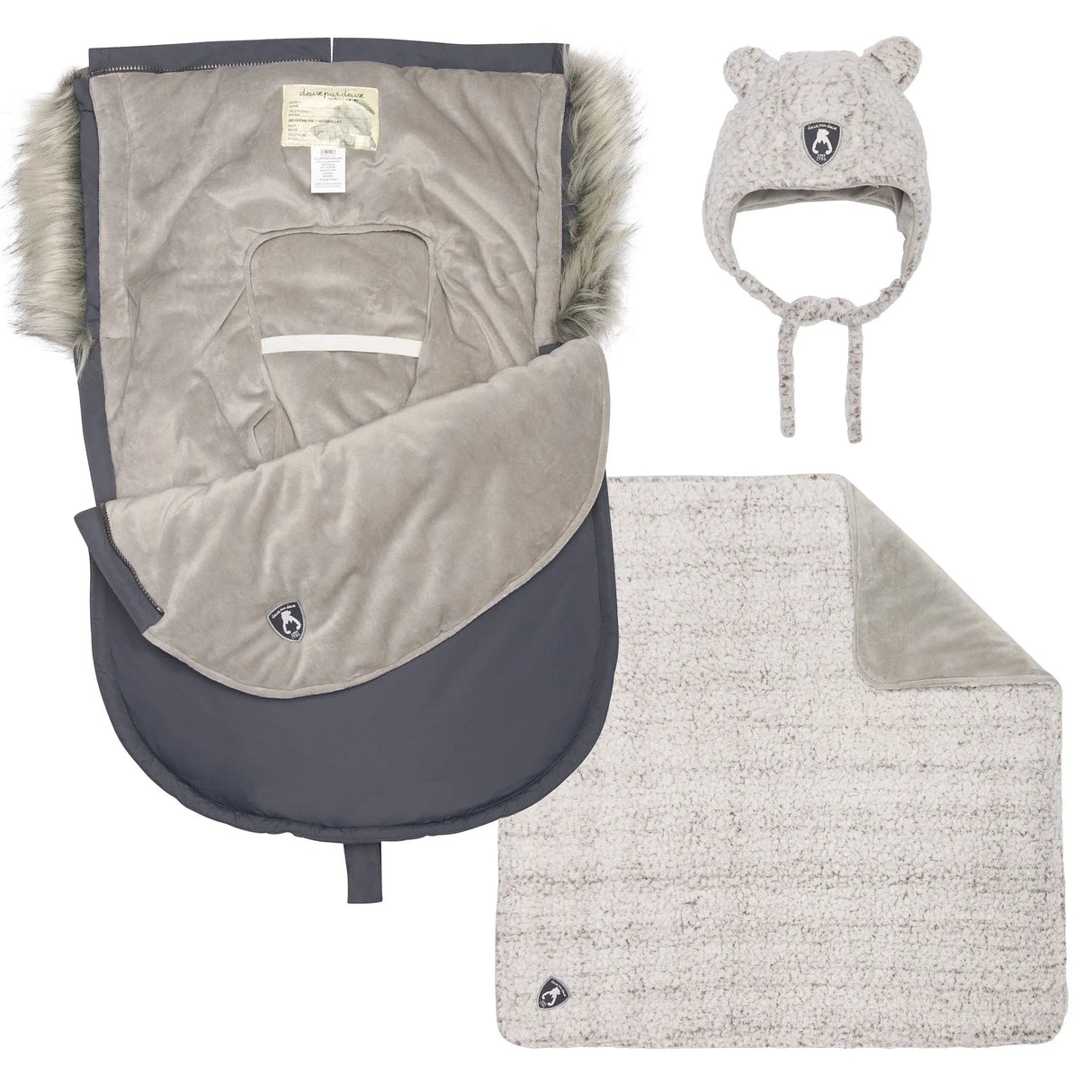 Solid Baby Pouch Grey | Deux par Deux | Jenni Kidz