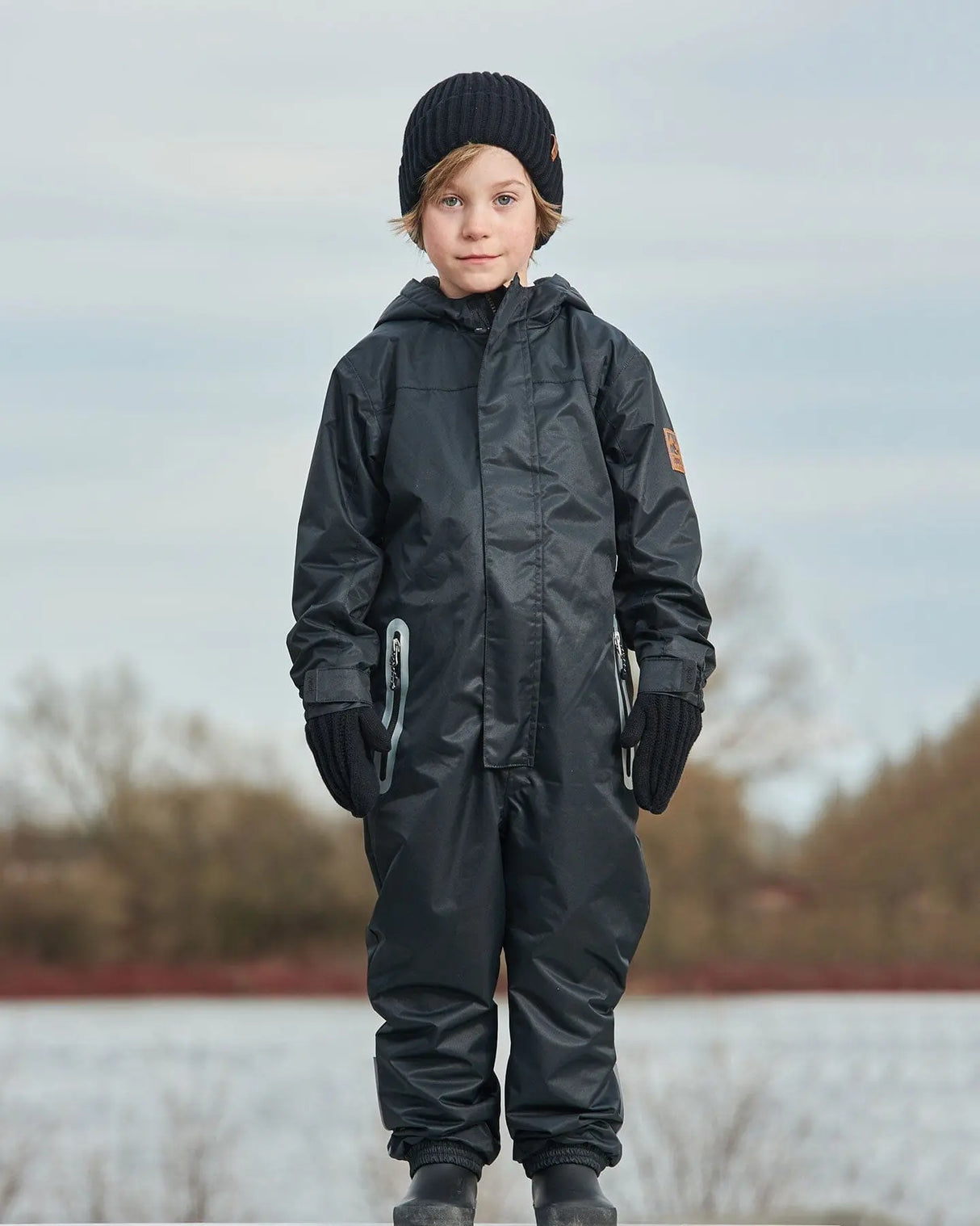 Solid Mid-Season One-Piece Outerwear Black | Deux par Deux | Jenni Kidz