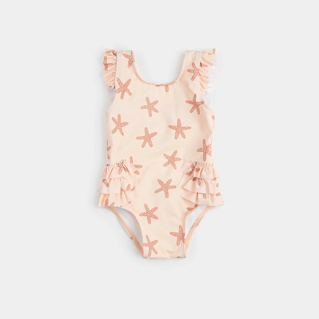 Starfish Print On Rose One-Piece Swimsuit | Petit Lem | Petit Lem | Jenni Kidz