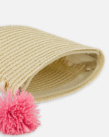 Straw Bag And Hat Set Straw And Pink | Deux par Deux | Jenni Kidz