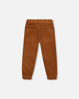 Stretch Corduroy Jogger Pants Brown | Deux par Deux | Jenni Kidz