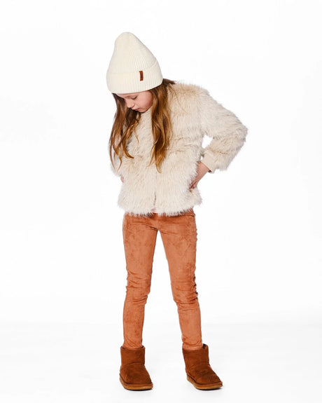 Stretch Suede Treggings Light Pecan Brown | Deux par Deux | Jenni Kidz