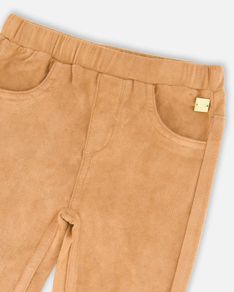 Stretch Suede Treggings Light Pecan Brown | Deux par Deux | Jenni Kidz
