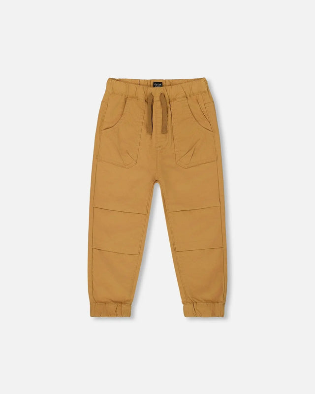 Stretch Twill Jogger Pant Tan | Deux par Deux | Jenni Kidz