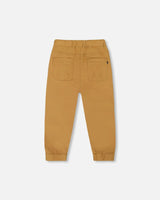 Stretch Twill Jogger Pant Tan | Deux par Deux | Jenni Kidz