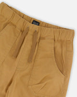 Stretch Twill Jogger Pant Tan | Deux par Deux | Jenni Kidz