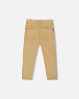 Stretch Twill Pants Light Golden Beige | Deux par Deux | Jenni Kidz