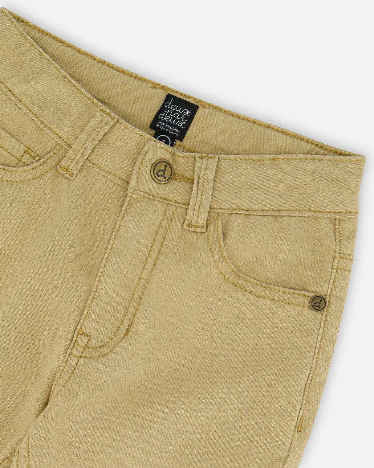 Stretch Twill Pants Light Golden Beige | Deux par Deux | Jenni Kidz