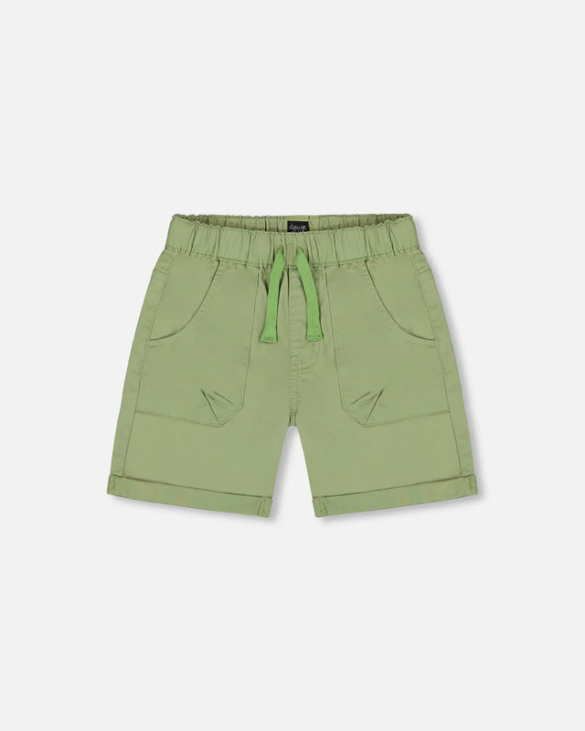 Stretch Twill Short Green | Deux par Deux | Jenni Kidz