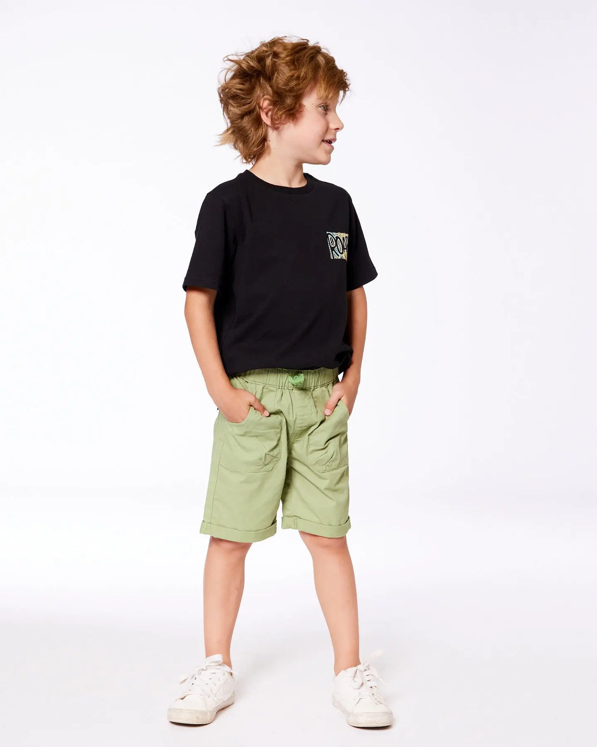 Stretch Twill Short Green | Deux par Deux | Jenni Kidz