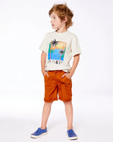 Stretch Twill Short Vibrant Orange | Deux par Deux | Jenni Kidz