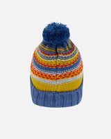 Striped Knit Hat Yellow And Blue | Deux par Deux | Jenni Kidz