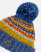 Striped Knit Hat Yellow And Blue | Deux par Deux | Jenni Kidz