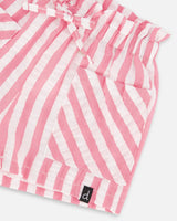 Striped Seersucker Short Bubble Gum Pink | Deux par Deux | Jenni Kidz