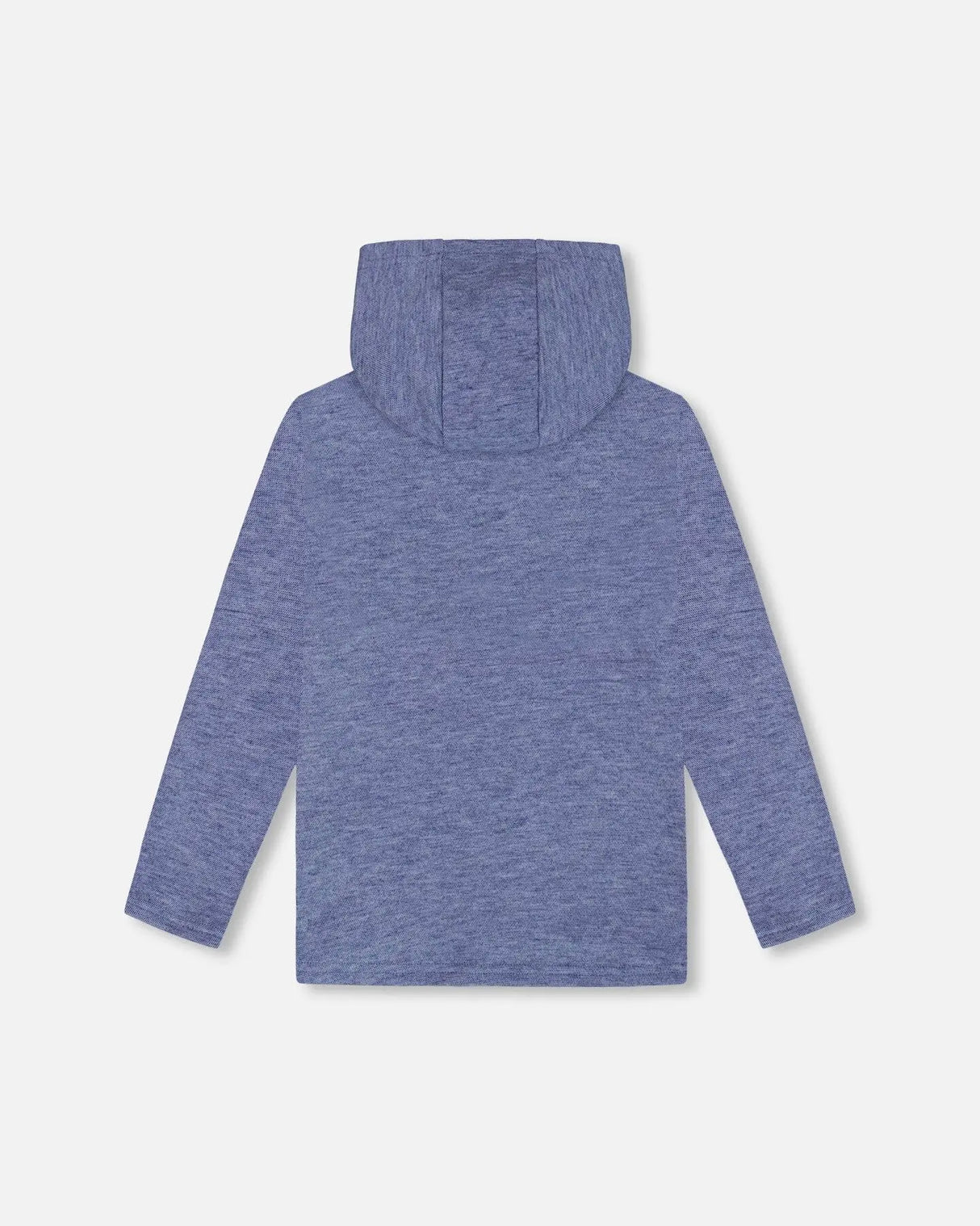 Super Soft Brushed Hooded T-Shirt With Print Blue | Deux par Deux | Jenni Kidz