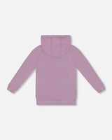 Super Soft Brushed Jersey Hooded Tunic With Appliques Lavender | Deux par Deux | Jenni Kidz