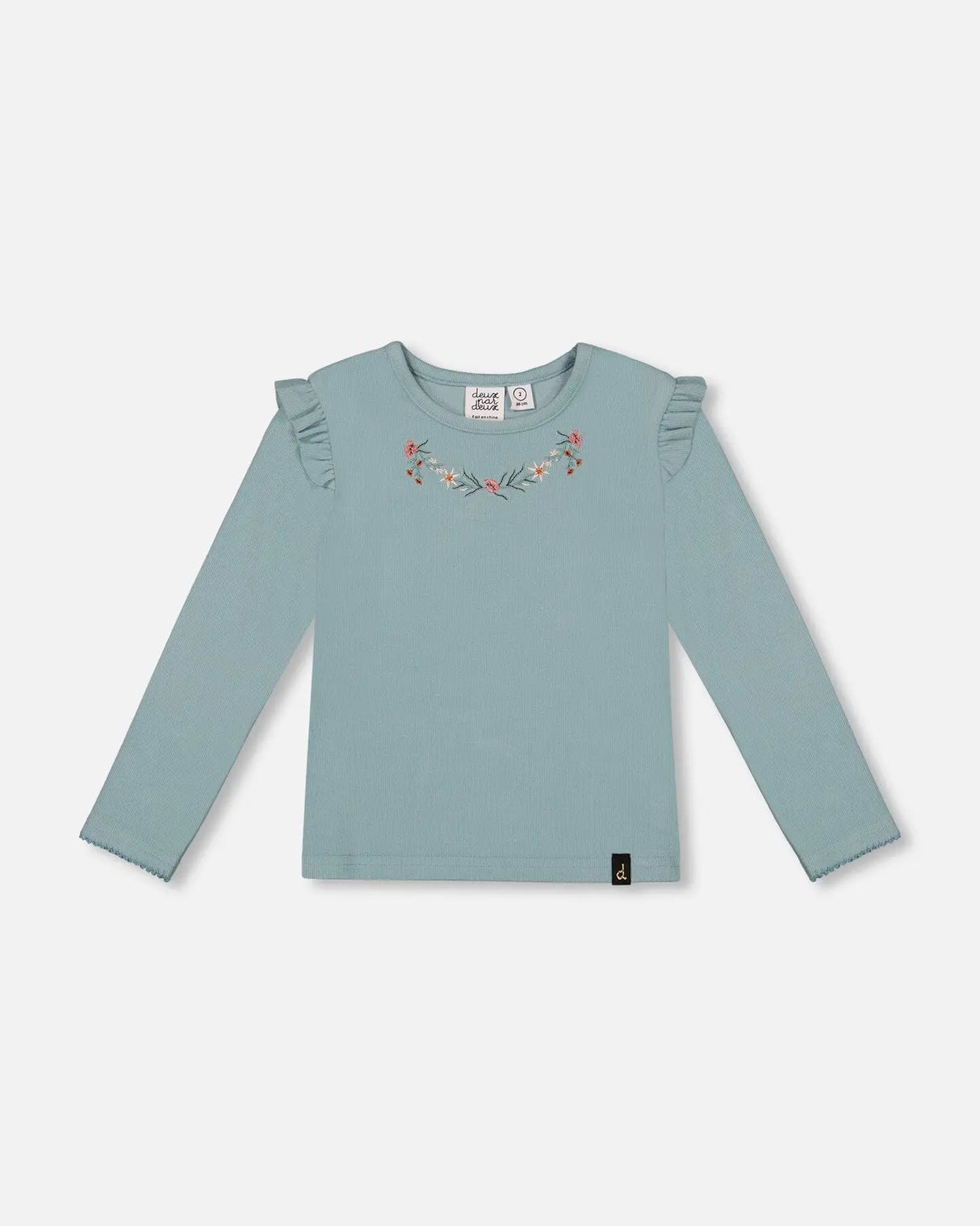 Super Soft Brushed Rib T-Shirt Light Blue | Deux par Deux | Jenni Kidz