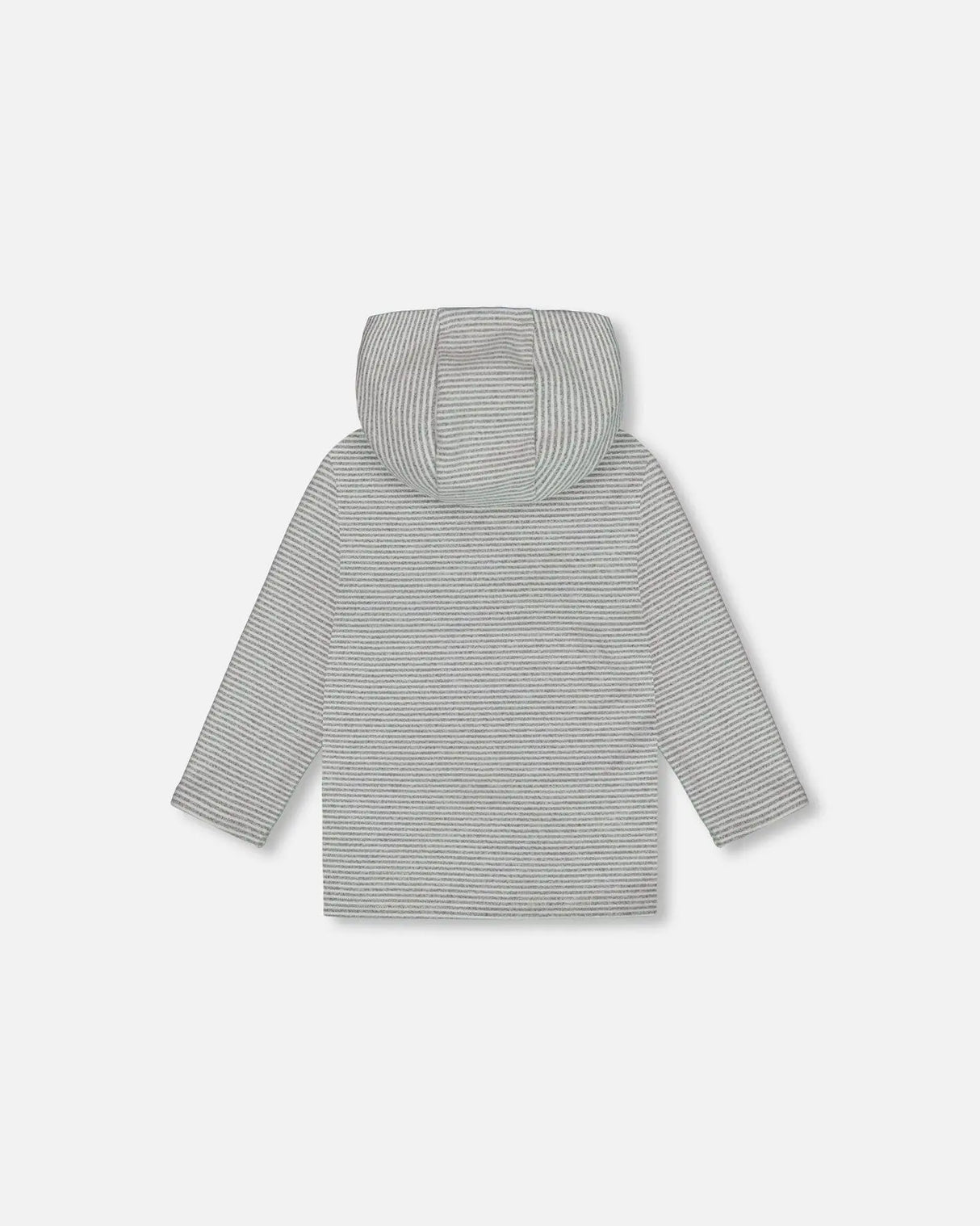 Super Soft Hooded T-Shirt With Print Gray Stripe | Deux par Deux | Jenni Kidz