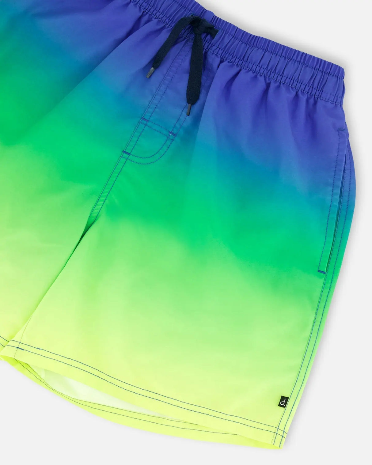 Swim Trunks Blue, Green, And Lime Gradient | Deux par Deux | Jenni Kidz