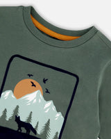 T-Shirt With Print Forest Green | Deux par Deux | Jenni Kidz