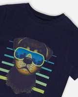 T-Shirt With Print Navy | Deux par Deux | Jenni Kidz