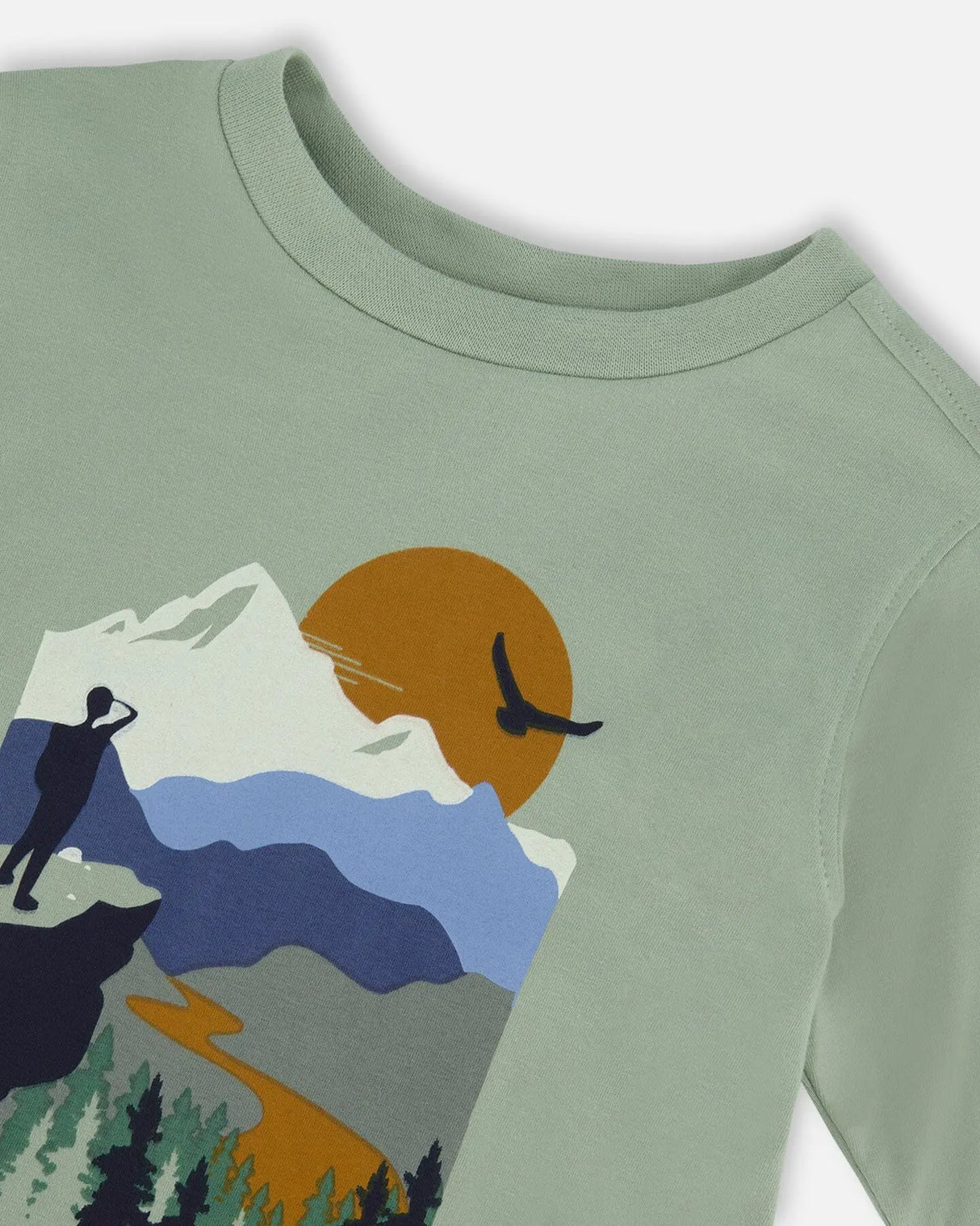 T-Shirt With Print Sage | Deux par Deux | Jenni Kidz
