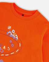 T-Shirt With Print Tangerine | Deux par Deux | Jenni Kidz