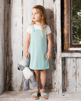 Terry Cloth Dress Turquoise And Off-White | Deux par Deux | Jenni Kidz