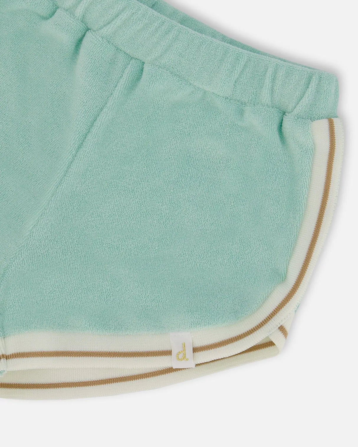 Terry Cloth Short Turquoise And Beige | Deux par Deux | Jenni Kidz