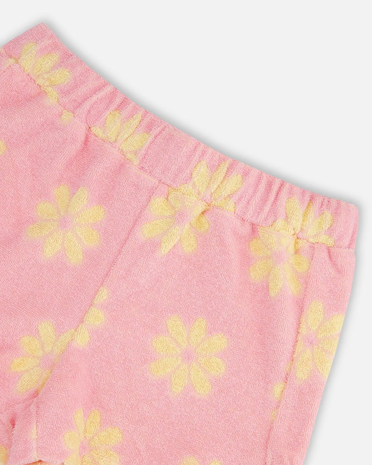 Terry Cloth Tank Top And Short Set Pink Printed Daisies | Deux par Deux | Jenni Kidz