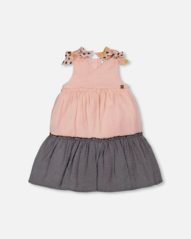 Tiered Dress With Bows Pink And Black | Deux par Deux | Jenni Kidz