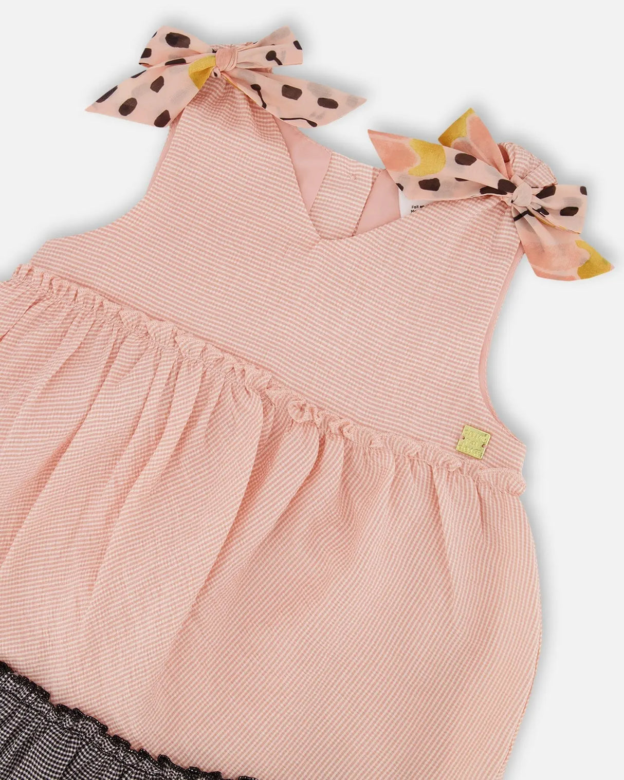 Tiered Dress With Bows Pink And Black | Deux par Deux | Jenni Kidz