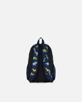 Toddler Backpack Navy Blue Printed Dinosaurs | Deux par Deux | Jenni Kidz