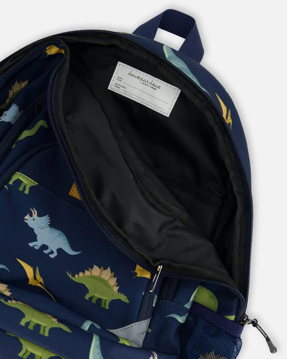 Toddler Backpack Navy Blue Printed Dinosaurs | Deux par Deux | Jenni Kidz