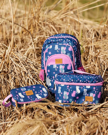 Toddler Backpack Navy Blue Printed Kitten | Deux par Deux | Jenni Kidz