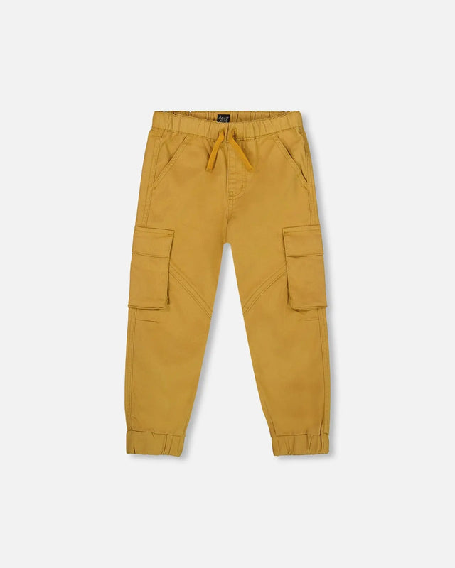 Twill Jogger Cargo Pants Ochre | Deux par Deux | Jenni Kidz
