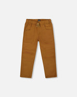 Twill Jogger Pants With Patch Pockets Brown | Deux par Deux | Jenni Kidz