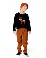 Twill Jogger Pants With Patch Pockets Brown | Deux par Deux | Jenni Kidz
