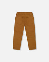Twill Jogger Pants With Patch Pockets Brown | Deux par Deux | Jenni Kidz