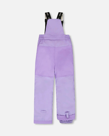 Cordura-reinforced knee on lavender Discover snow pants, durable kids’ 2-piece snowsuit