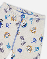 Two-Piece Organic Cotton Pajama Set Beige Monkey Print | Deux par Deux | Jenni Kidz