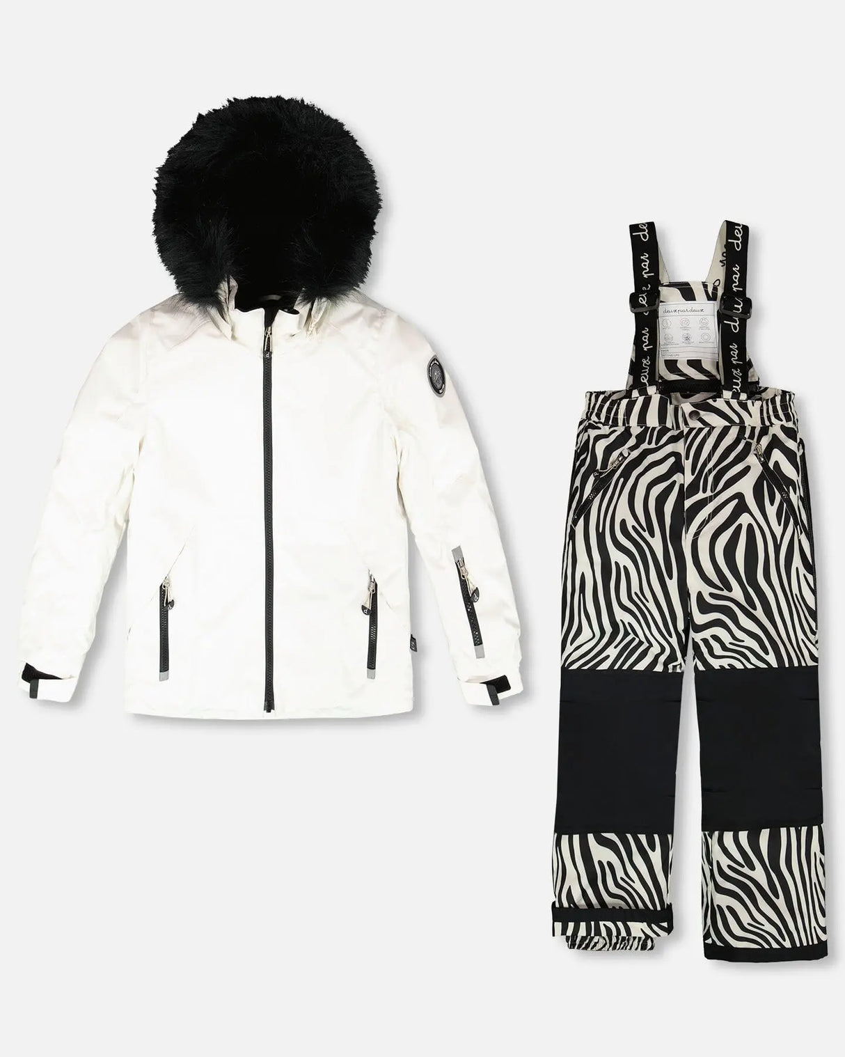 Two-Piece Play Snowsuit Off-White With Printed Pants | Deux par Deux | Jenni Kidz