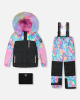 Two-Piece Play Snowsuit Rainbow Heart Print | Deux par Deux | Jenni Kidz