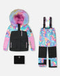 Two-Piece Play Snowsuit Rainbow Heart Print | Deux par Deux | Jenni Kidz