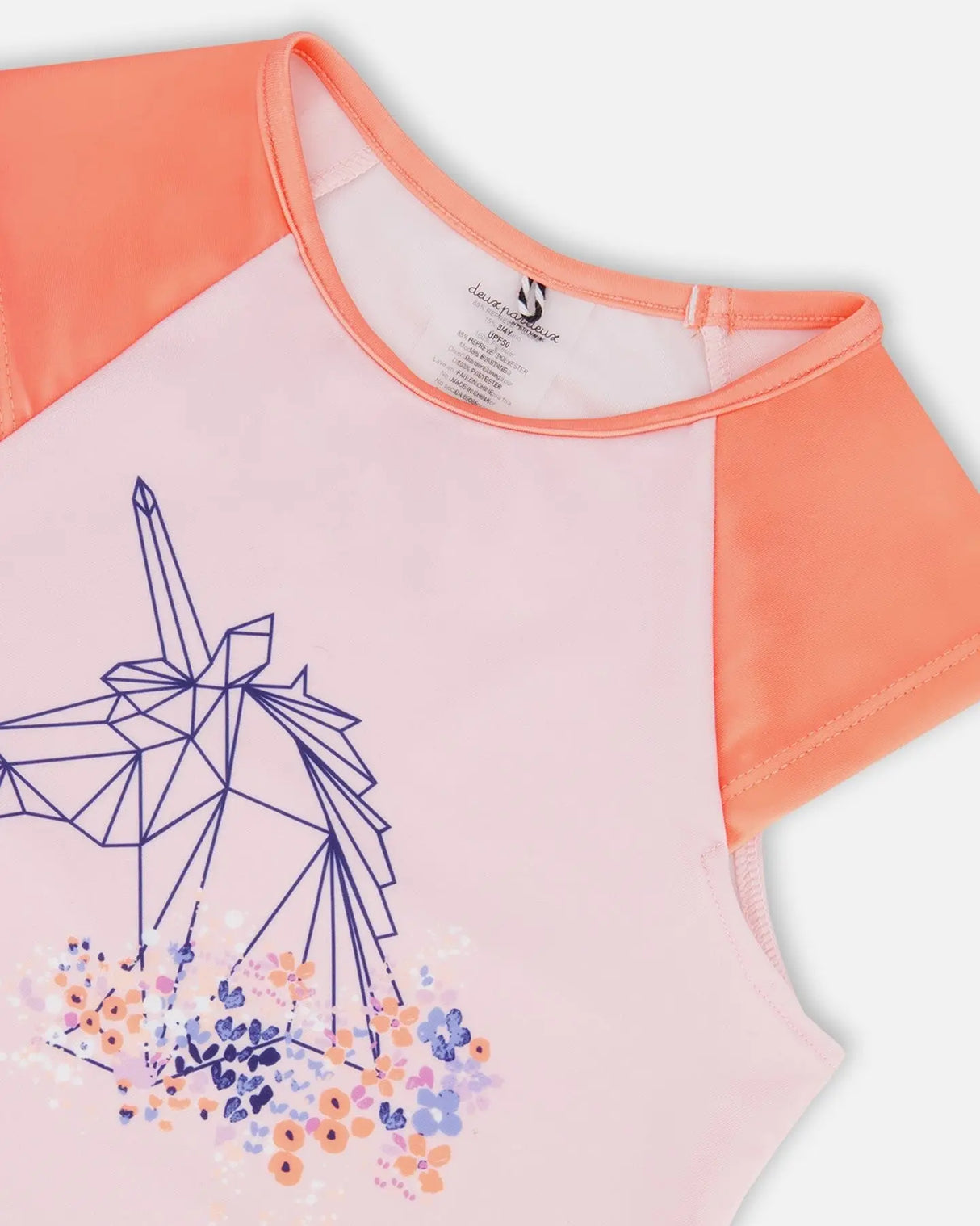 Two Piece Rashguard Swimsuit Lavender Printed Fields Flowers | Deux par Deux | Jenni Kidz