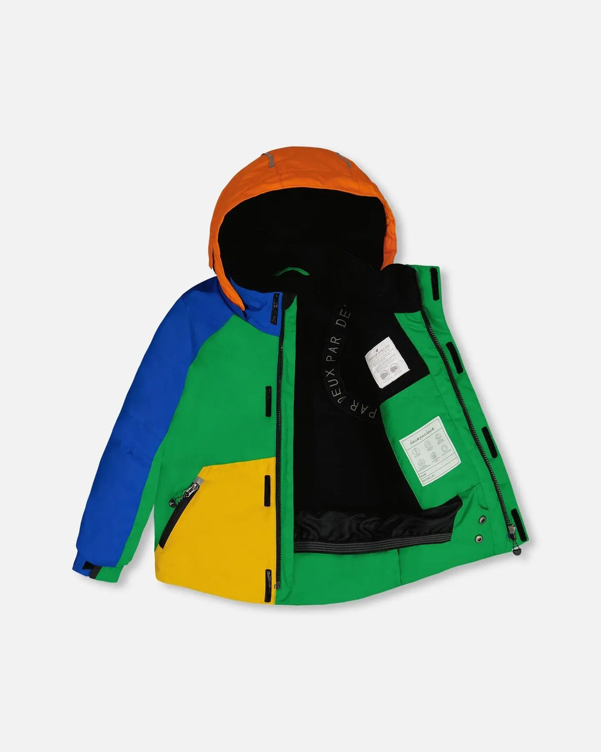 Two Piece Snowsuit Colorblock Royal Blue, Green, Yellow And Orange | Deux par Deux | Jenni Kidz