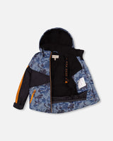 Two Piece Snowsuit Golden Oak With Mountain Print | Deux par Deux | Jenni Kidz