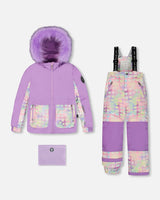 Two Piece Snowsuit Lilac Printed Hearts | Deux par Deux | Jenni Kidz