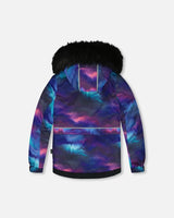 Two Piece Snowsuit Printed Aurora Borealis And Purple | Deux par Deux | Jenni Kidz