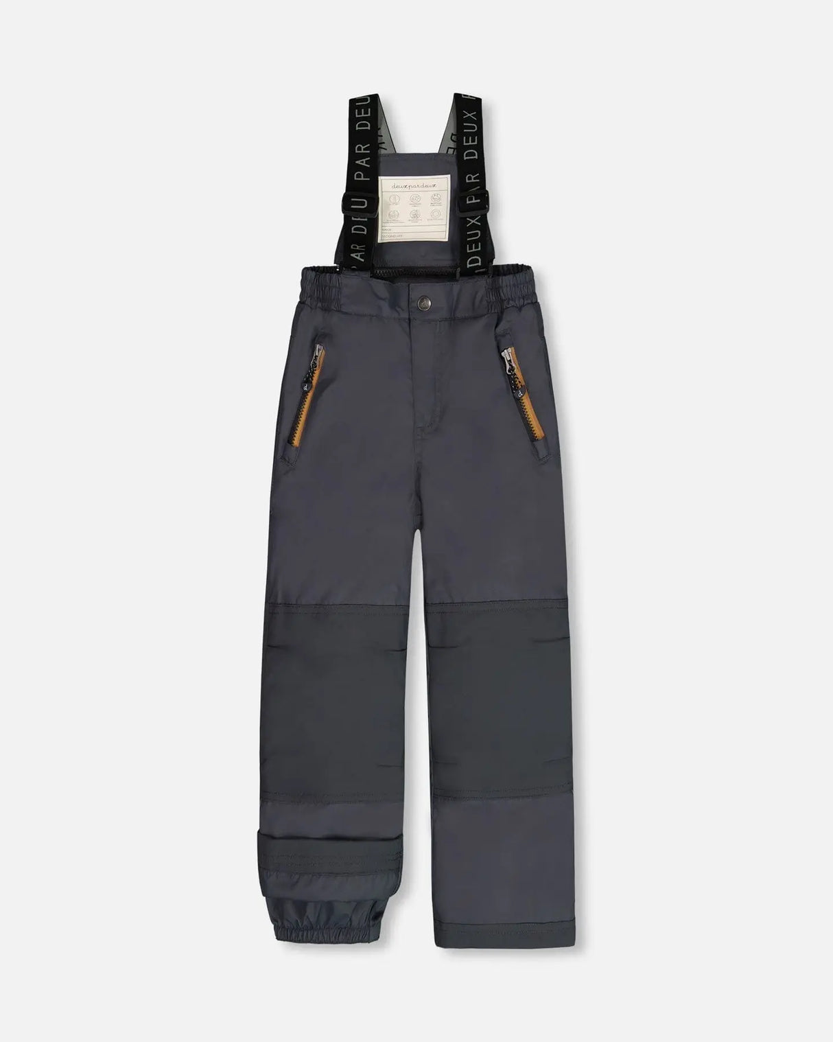 Two Piece Snowsuit Solid Pant And Print Jacket Dark Gray Camo | Deux par Deux | Jenni Kidz